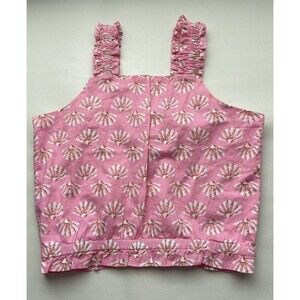 Crew Cuts Girls' tank top with ruffle straps Size 6-7 Pink J Crew Summer Girly